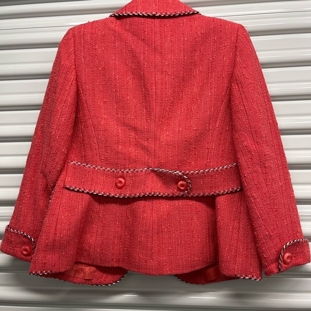 Ellen Tracy Coral Tweed Blazer - Picture 7 of 9